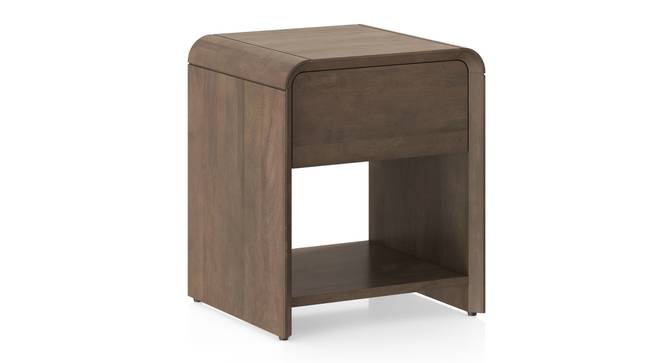 Hiro solid wood bedside table in Danish Walnut finish (Danish Walnut Finish) by Urban Ladder - - 