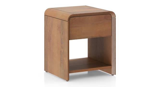 Hiro solid wood bedside table in Danish Walnut finish (Amber Walnut Finish) by Urban Ladder - - 