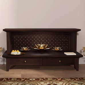 Pooja Mandir Design Devoto Solid Wood Free Standing Prayer Unit