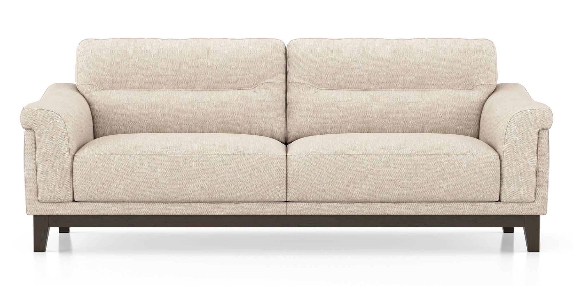 Colby 3 Seater Fabric Sofa in Beige (3-seater Custom Set - Sofas, None Standard Set - Sofas, Beige, Fabric Sofa Material, Regular Sofa Size, Regular Sofa Type) by Urban Ladder - - 