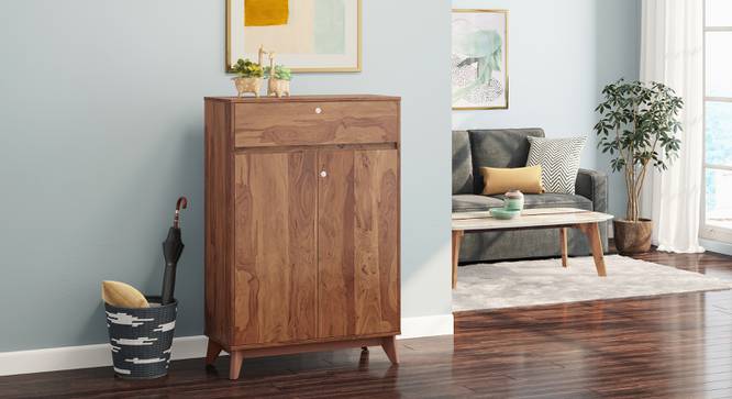 Webster Shoe Cabinet With Lock (15 Pair Capacity, Sheesham Finish) by Urban Ladder - Design 1 Full View - 1009967