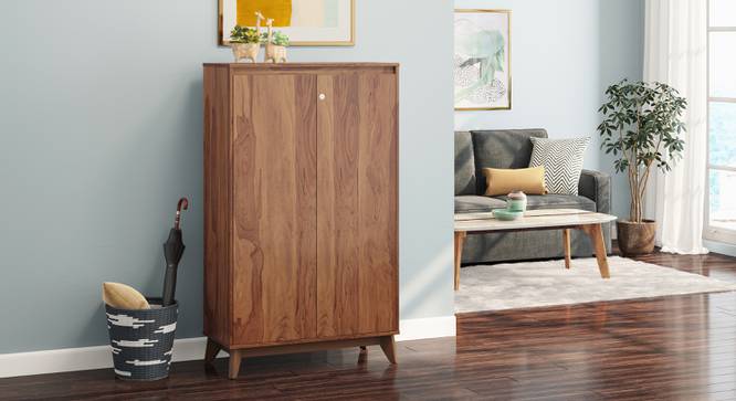 Webster Shoe Cabinet With Lock (24 Pair Capacity, Sheesham Finish) by Urban Ladder - Design 1 Full View - 1009968
