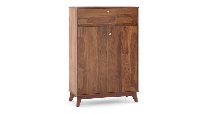 Webster Shoe Cabinet With Lock (15 Pair Capacity, Sheesham Finish) by Urban Ladder - Front View Design 1 - 1009970