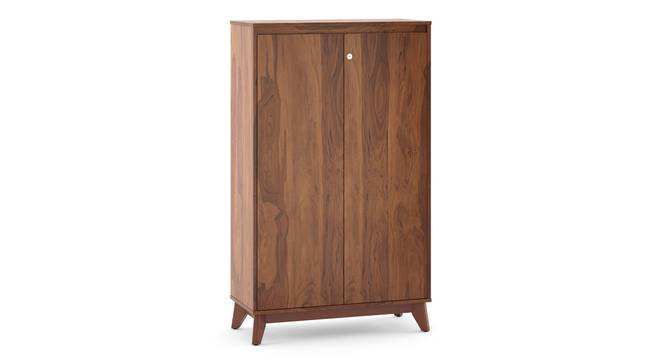 Webster Shoe Cabinet With Lock (24 Pair Capacity, Sheesham Finish) by Urban Ladder - Front View Design 1 - 1009971