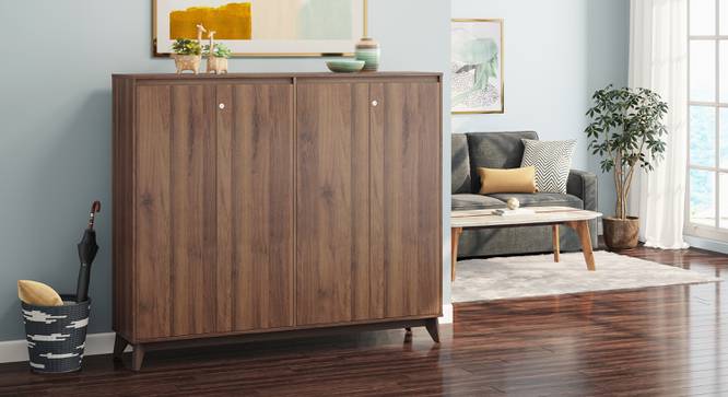 Webster Shoe Cabinet With Lock (48 Pair Capacity, Classic Walnut Finish) by Urban Ladder - Design 1 Full View - 1009989