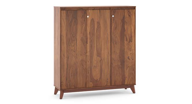Webster Shoe Cabinet With Lock (32 Pair Capacity, Sheesham Finish) by Urban Ladder - Front View Design 1 - 1009990