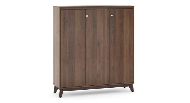 Webster Shoe Cabinet With Lock (32 Pair Capacity, Classic Walnut Finish) by Urban Ladder - Front View Design 1 - 1009991