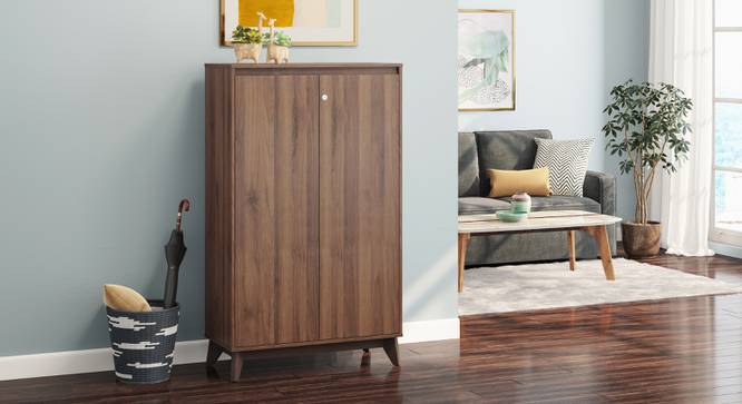 Webster Shoe Cabinet With Lock (24 Pair Capacity, Classic Walnut Finish) by Urban Ladder - Design 1 Full View - 1010010