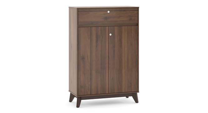 Webster Shoe Cabinet With Lock (15 Pair Capacity, Classic Walnut Finish) by Urban Ladder - Front View Design 1 - 1010011