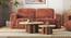 Enzo Set of Two Coffee Table, with Travertine Marble top, finish - Amber Walnut (Amber Walnut Finish) by Urban Ladder - - 