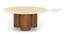 Enzo Set of Two Coffee Table, with Travertine Marble top, finish - Amber Walnut (Amber Walnut Finish) by Urban Ladder - - 