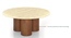 Enzo Set of Two Coffee Table, with Travertine Marble top, finish - Amber Walnut (Amber Walnut Finish) by Urban Ladder - - 