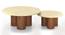 Enzo Set of Two Coffee Table, with Travertine Marble top, finish - Amber Walnut (Amber Walnut Finish) by Urban Ladder - - 