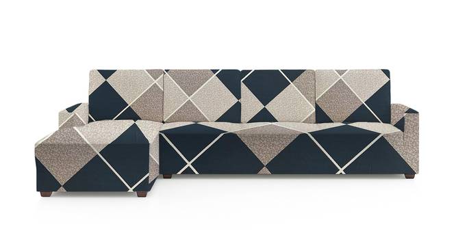 left aligned 3 seater + left aligned chaise Navy Cubes Sofa Cover for Apollo  sofa (Navy) by Urban Ladder - - 