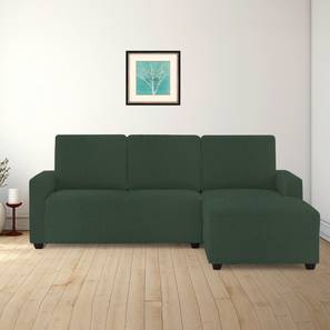 Cushion Cover Design Right Aligned 2 Seater + Right Aligned Chaise Sofa Cover in Olive Green Colour