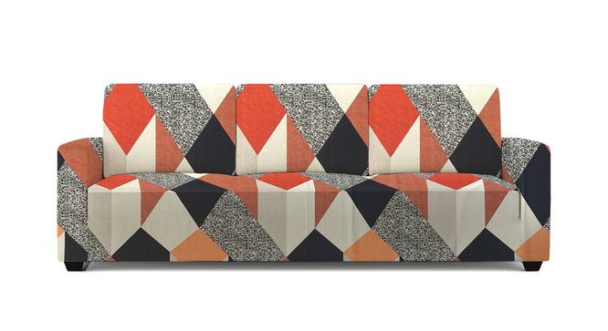 3 Seater Multicheck Sofa Cover for Apollo  Sofa (Orange) by Urban Ladder - - 