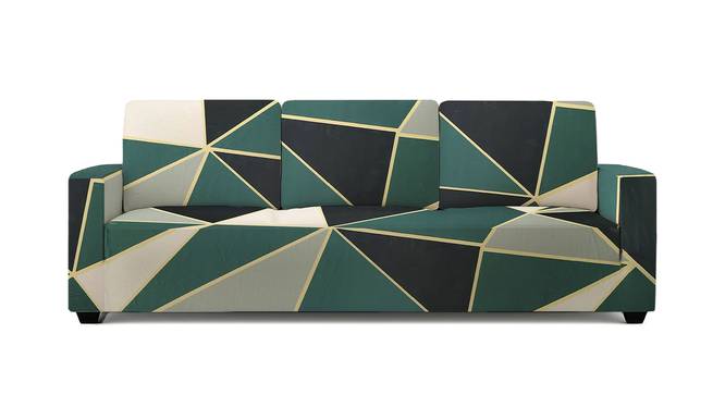3 Seater Green Triangles Sofa Cover for Apollo Sofa (Green) by Urban Ladder - - 