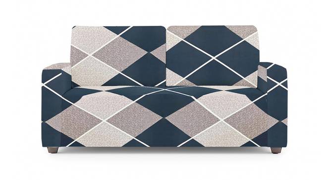 2 Seater Navy Cubes Sofa Cover for Apollo Sofa (Navy) by Urban Ladder - - 