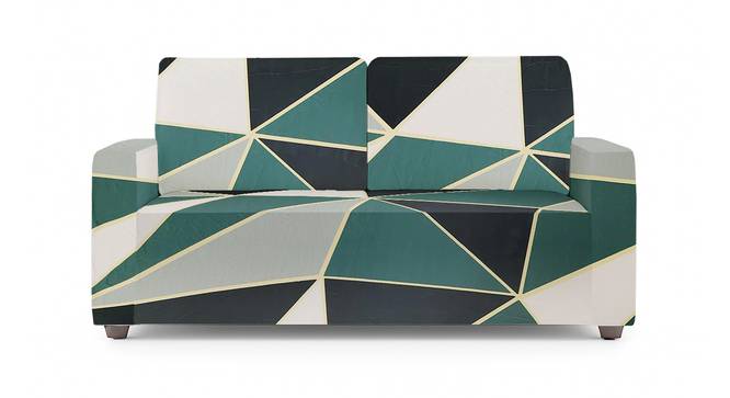 2 Seater Green Triangles Sofa Cover for Apollo Sofa (Green) by Urban Ladder - - 