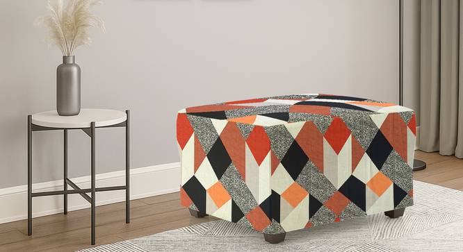 Ottoman Multicheck Sofa Cover for Apollo Ottoman (Orange) by Urban Ladder - - 