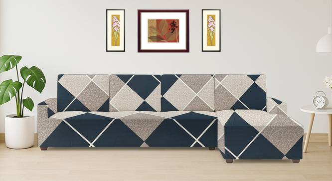 right aligned 3 seater + right aligned chaise Navy Cubes Sofa Cover for Apollo  sofa (Navy) by Urban Ladder - - 