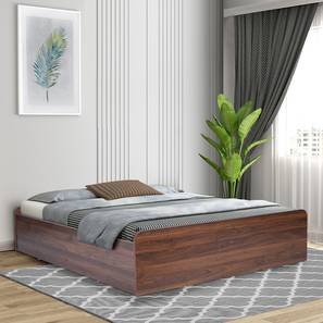 Double Beds Without Storage Design Double Engineered Wood Double Size Bed without Storage in Columbian Walnut Finish