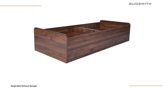 Single Bed without storage in Columbian walnut (Single Bed Size, Columbian Walnut Finish) by Urban Ladder - - 