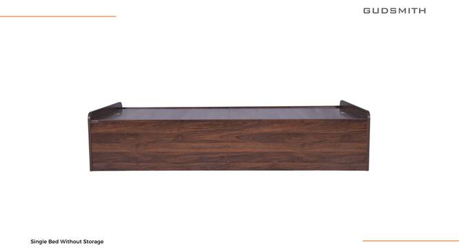 Single Bed without storage in Columbian walnut (Single Bed Size, Columbian Walnut Finish) by Urban Ladder - - 