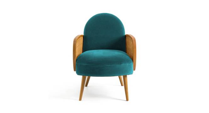 Holden Cane Accent Chair in Pink Colour (Teal Blue) by Urban Ladder - - 