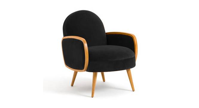 Derel Accent Chair in Pink Colour (Black) by Urban Ladder - - 