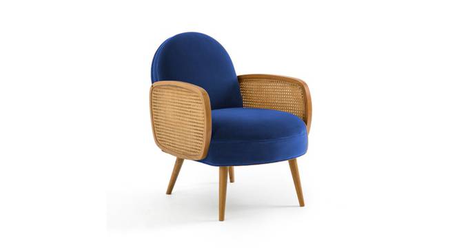 Holden Cane Accent Chair in Pink Colour (Navy Blue) by Urban Ladder - - 