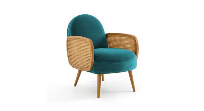 Holden Cane Accent Chair in Pink Colour (Teal Blue) by Urban Ladder - - 