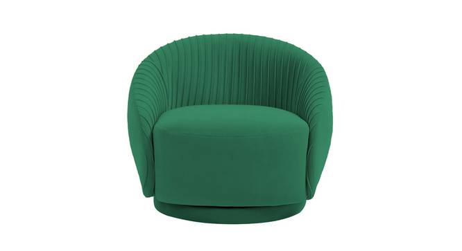 Lorna Swivel Solid Wood Round Chair in T Blue Colour (Green) by Urban Ladder - - 