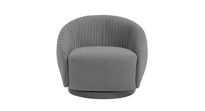 Lorna Swivel Solid Wood Round Chair in T Blue Colour (Grey) by Urban Ladder - - 