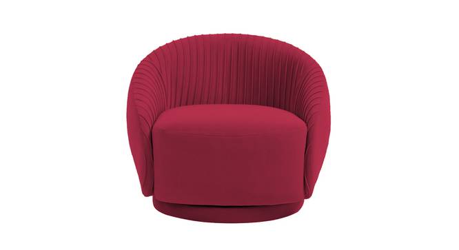 Lorna Swivel Solid Wood Round Chair in T Blue Colour (Maroon) by Urban Ladder - - 