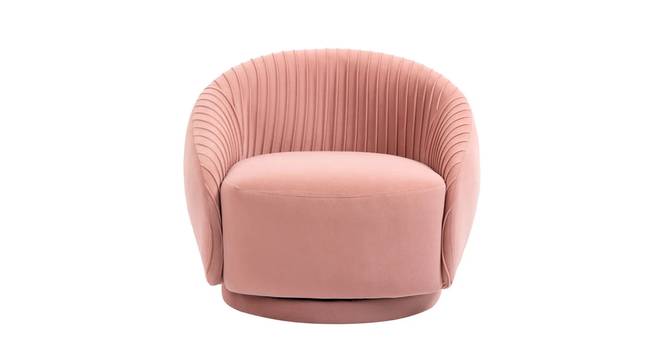 Lorna Swivel Solid Wood Round Chair in T Blue Colour (Pink) by Urban Ladder - - 