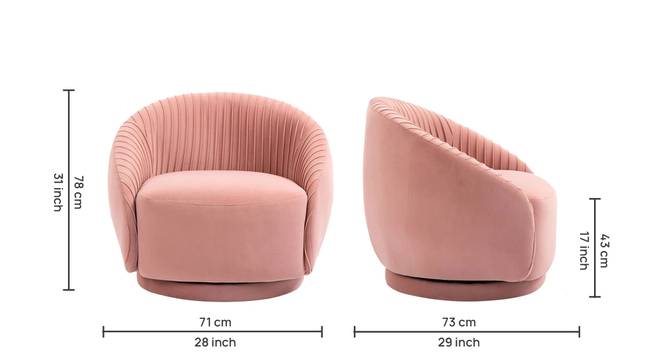 Lorna Swivel Solid Wood Round Chair in T Blue Colour (Pink) by Urban Ladder - - 