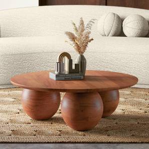 Takai Round Solid Wood Coffee Table in Red Cedar Finish