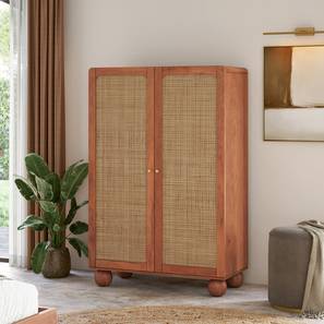 Takai Solid Wood Door Wardrobe in Red Cedar Finish