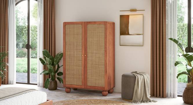 Takai Solid Wood 2 Door Wardrobe In Red Cedar Finish (Two Door, Red Cedar Finish) by Urban Ladder - - 