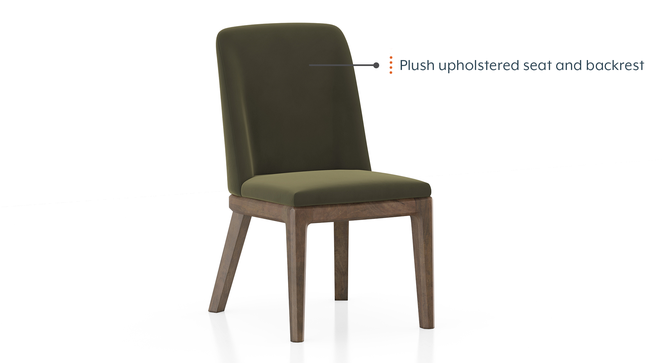 Anderson Dining Chair in Danish Walnut Finish (Danish Walnut Finish, Deep Olive) by Urban Ladder - - 