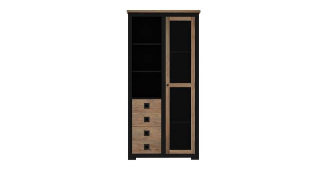 kaito solid wood bookshelvesin black and natural (Black & Natural Finish) by Urban Ladder - - 