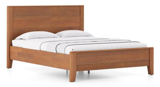 Toledo Solid Wood Queen Size -Non Storage Bed In Danish Walnut Finish (King Bed Size, Amber Walnut Finish) by Urban Ladder - - 