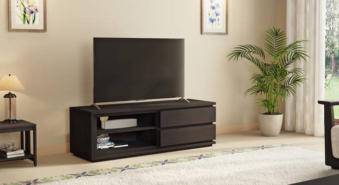 Vector TV Unit -Finish- Amber Walnut -Metal Channel (American Walnut Finish) by Urban Ladder - - 