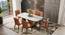 Paloma 6 seater Pluto Spanish Ceramic Dining Table With Anderson Dining Chairs (Tan Leatherette, 6 No of Chairs, 6 Table Seating Capacity, Pluto Spanish Ceramic) by Urban Ladder - - 1020454