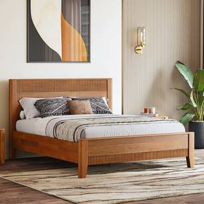 Toledo Solid Wood Queen Size Bed without Storage in Amber Walnut Finish-image-23
