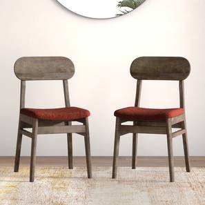 Lunar Solid Wood Dining Chair set of 2 in Danish Walnut Finish