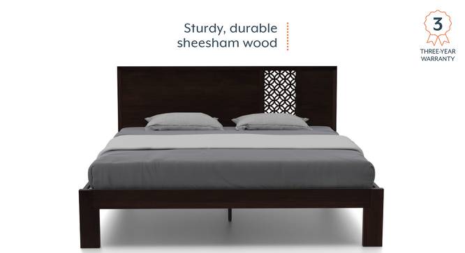 Alaca Bed (Solid Wood) (Mahogany Finish, Queen Bed Size) by Urban Ladder - Front View Design 1 - 105517