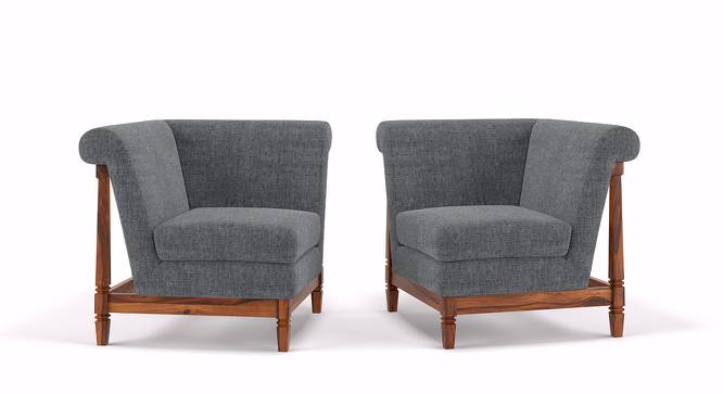Malabar Wooden Sofa Standard Set 1-1 (Smoke) by Urban Ladder