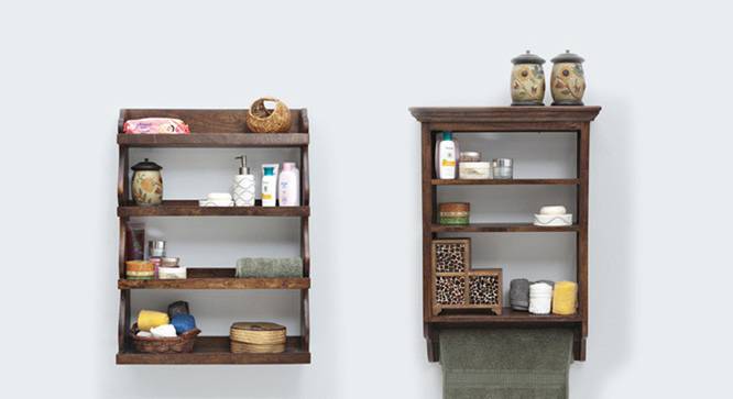Jeeves Kitchen Wall Rack (Walnut Finish) by Urban Ladder - Half View Design 1 - 115562